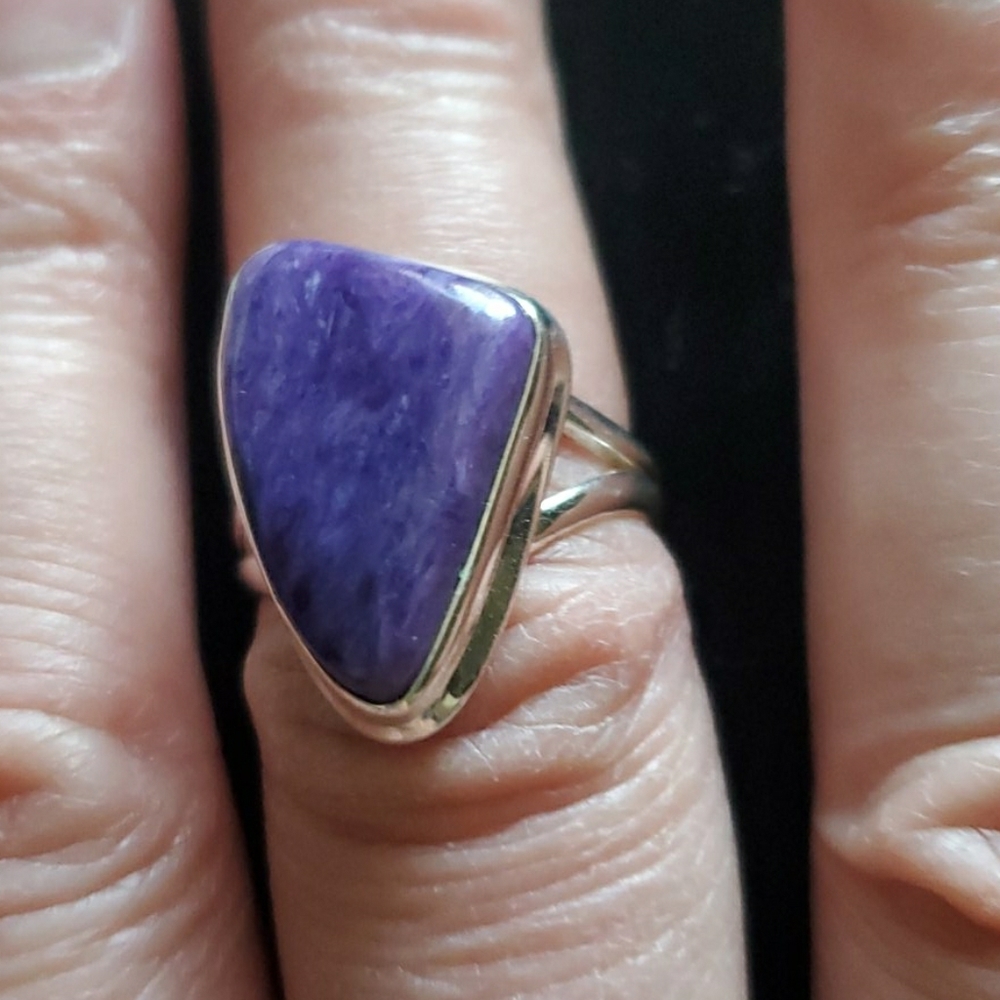 Sterling  Silver  Charoite stone ring